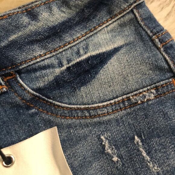 AP Blue by Aphrodite Distressed Denim Shorts - Picture 4 of 8